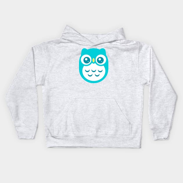 Blue Cute baby Owl Kids Hoodie by ClaudiaRinaldi